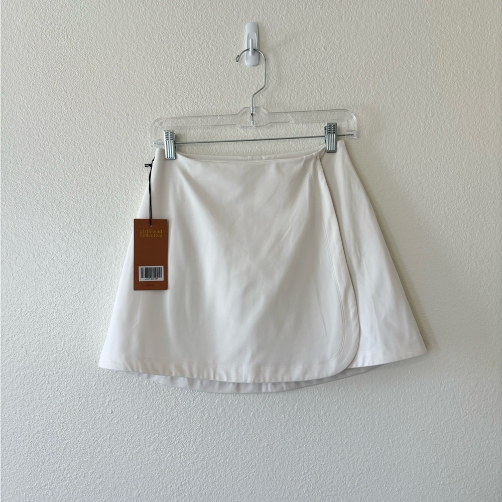 Girlfriend Collective White Ace Compressive Wrap Skort